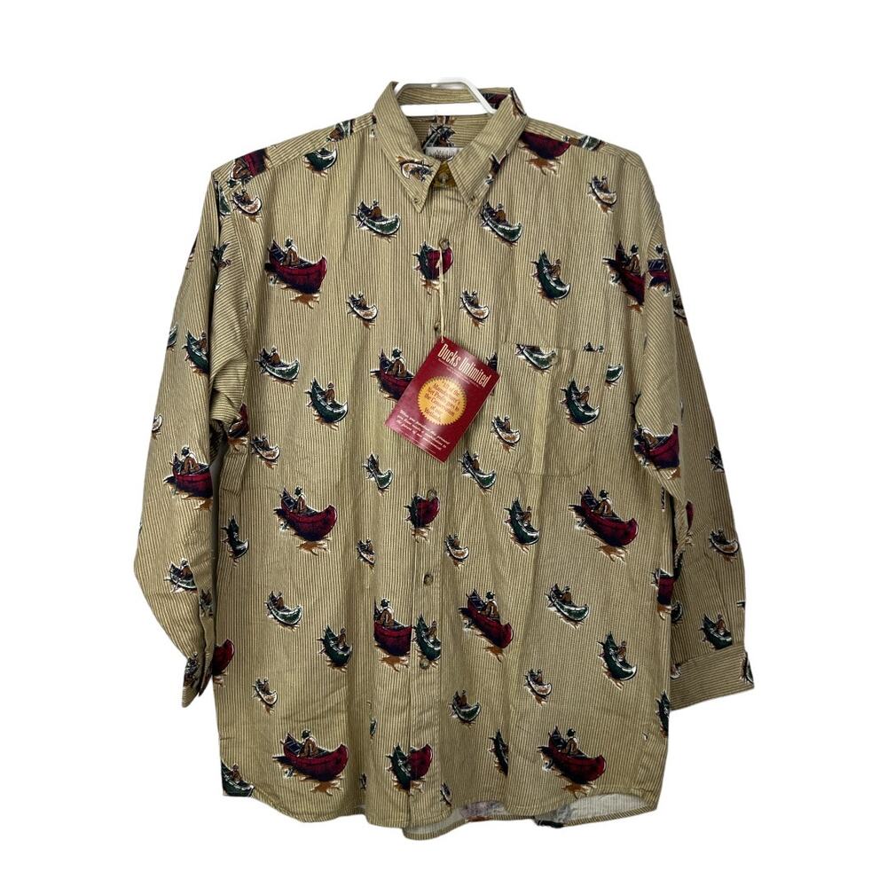 New With Tags Ducks Unlimited Canoes Long Sleeve Shirt Men's Size XL LS